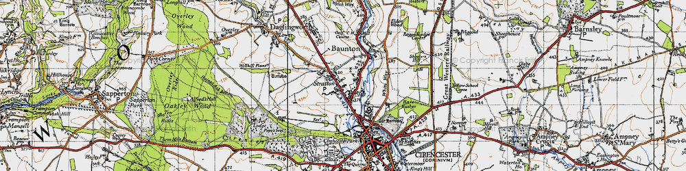 Old map of Stratton in 1947