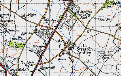 Old map of Stratton Audley in 1946