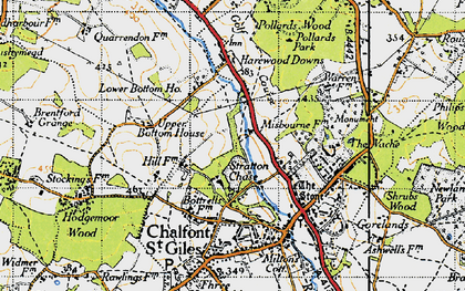 Old map of Brentford Grange in 1946