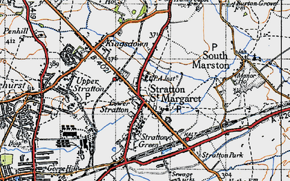 Old map of Stratton St Margaret in 1947