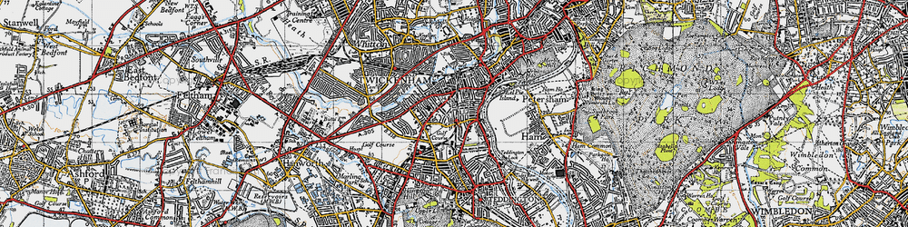 Old map of Strawberry Hill in 1945