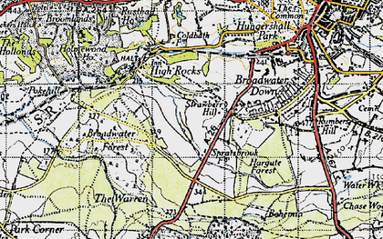 Old map of Broadwater Forest in 1946