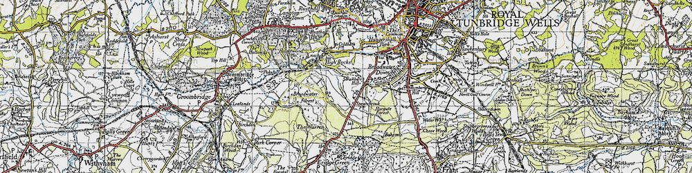 Old map of Broadwater Forest in 1946