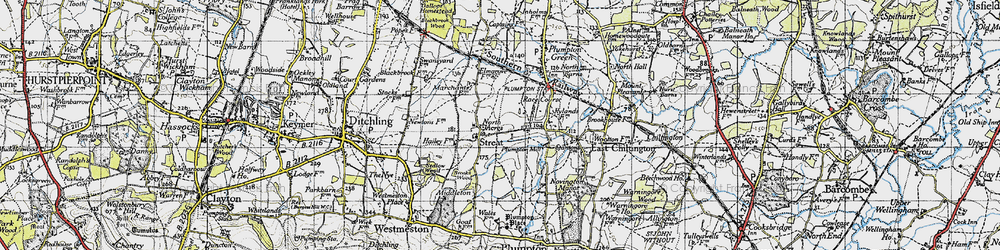 Old map of Streat in 1940