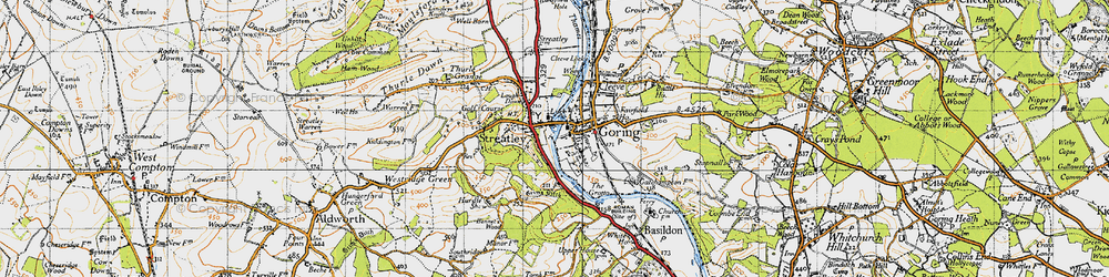 Old map of Streatley in 1947