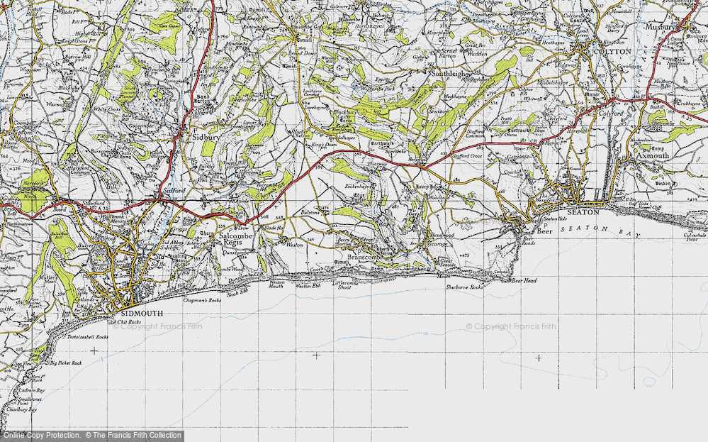 Old Map of Historic Map covering Berry Camp in 1946