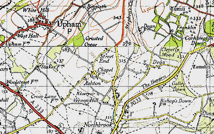 Old map of Street End in 1945