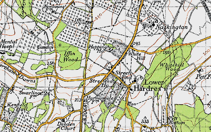 Old map of Street End in 1947