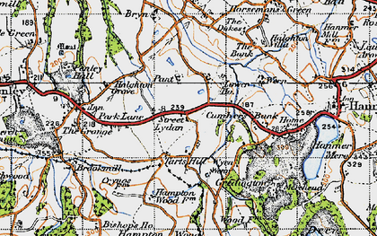 Old map of Street Lydan in 1947