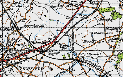 Old map of Streethay in 1946