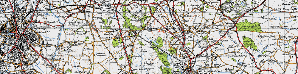 Old map of Bracebridge Pool in 1946