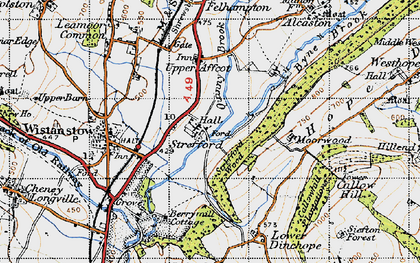 Old map of Strefford in 1947