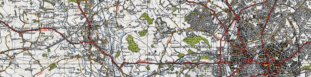 Old map of Strelley in 1946