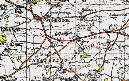 Old map of Stretch Down in 1946