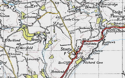 Old map of Strete in 1946