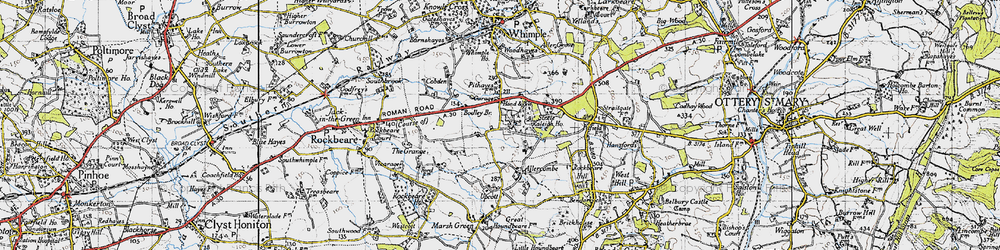 Old map of Strete Ralegh in 1946