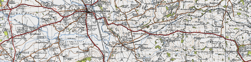 Old map of Stretford in 1947