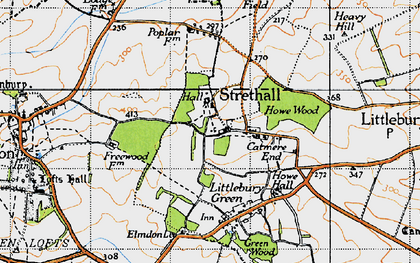 Old map of Strethall in 1946