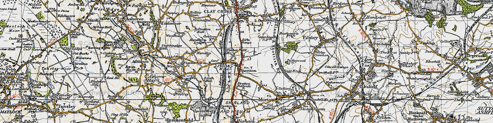 Old map of Stretton Hillside in 1947