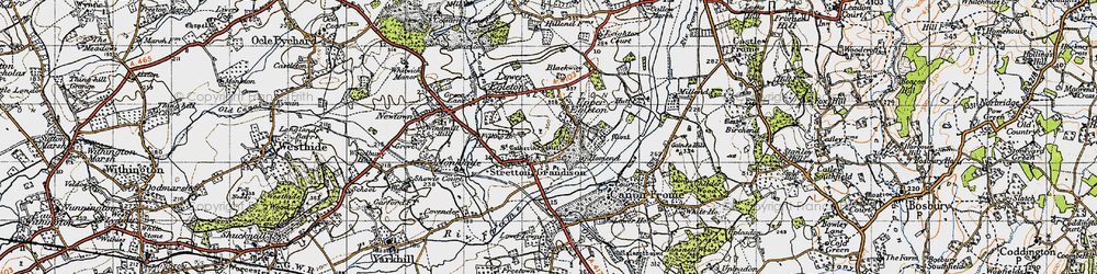 Old map of Stretton Grandison in 1947