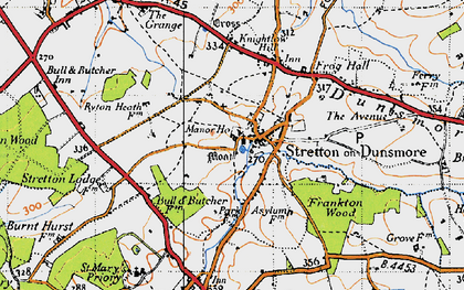 Old map of Stretton-on-Dunsmore in 1946