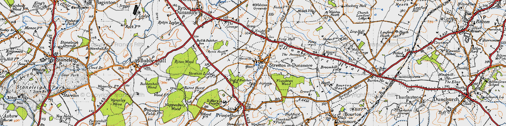 Old map of Stretton-on-Dunsmore in 1946