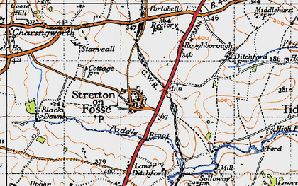 Old map of Stretton-on-Fosse in 1946