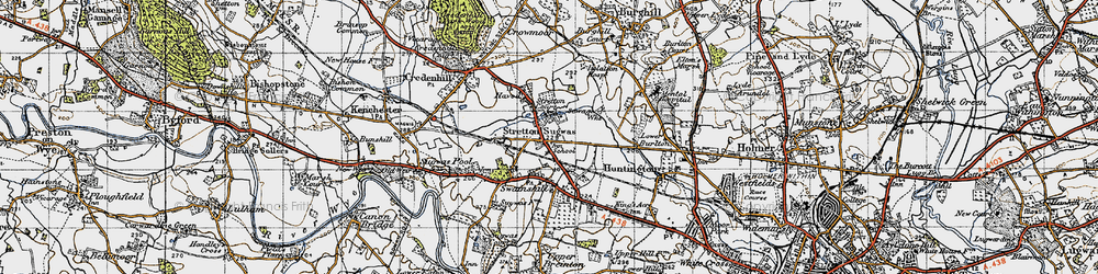 Old map of Stretton Sugwas in 1947