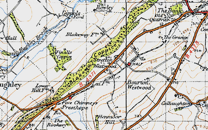 Old map of Blakeway Coppice in 1947