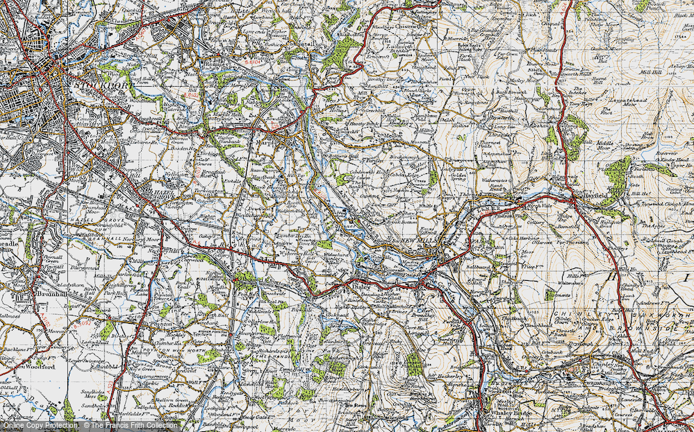 Old Map of Strines, 1947 in 1947
