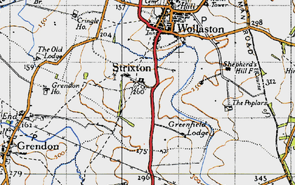 Old map of Strixton in 1946