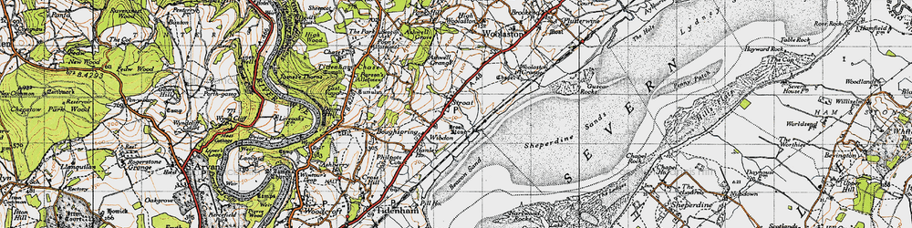 Old map of Stroat in 1946