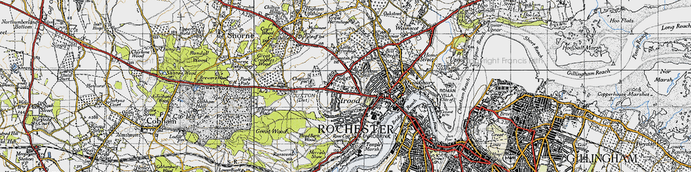 Old map of Strood in 1946