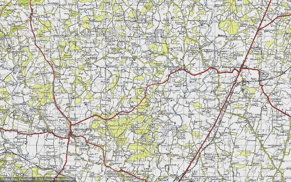 Old Map of Historic Map covering Brownings in 1940