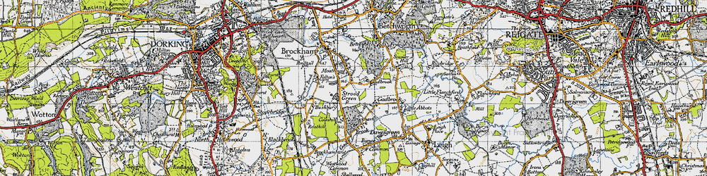 Old map of Strood Green in 1940