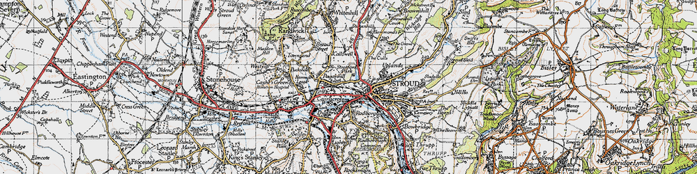 Old map of Stroud in 1946