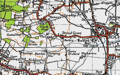 Old map of Stroud Green in 1945