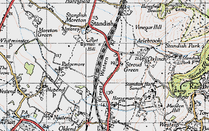 Old map of Stroud Green in 1946
