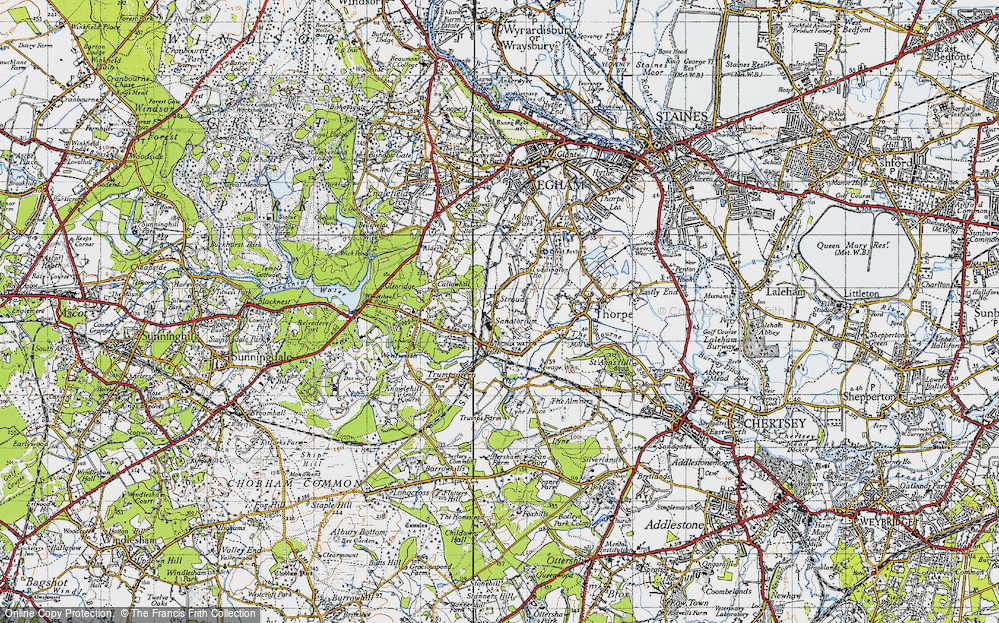 Old Map of Stroude, 1940 in 1940
