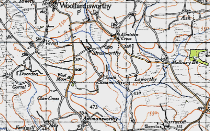 Old map of Stroxworthy in 1946