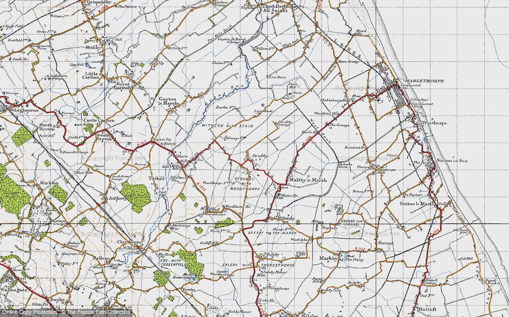 Old Map of Strubby, 1946 in 1946