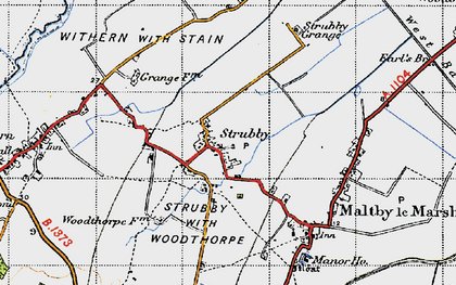 Old map of Strubby in 1946