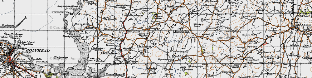 Old map of Stryd y Facsen in 1947