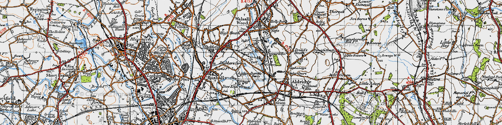 Old map of Stubber's Green in 1946