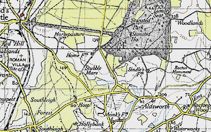Old map of Stubbermere in 1945