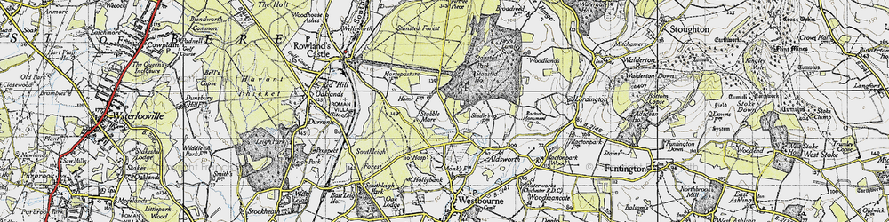 Old map of Stubbermere in 1945