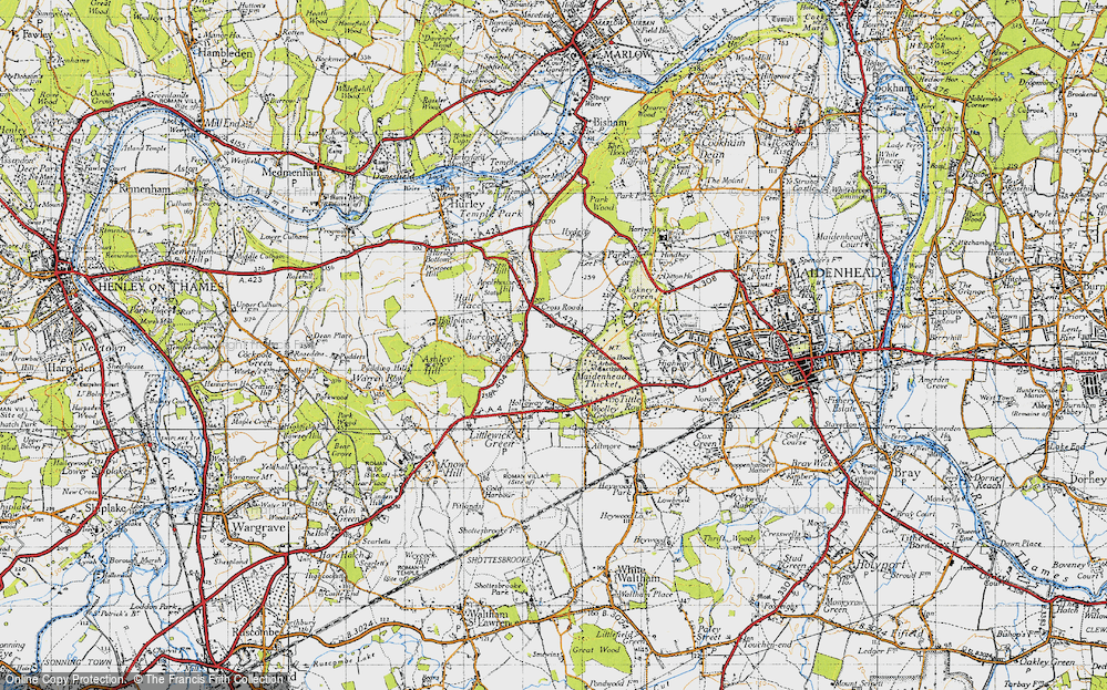 Old Map of Stubbings, 1947 in 1947