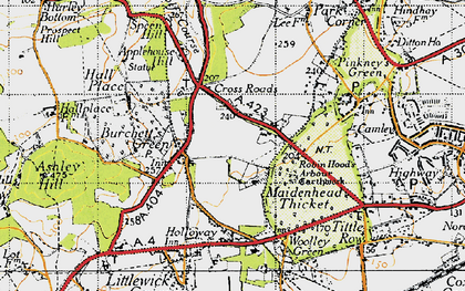 Old map of Stubbings in 1947