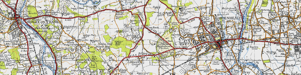 Old map of Stubbings in 1947