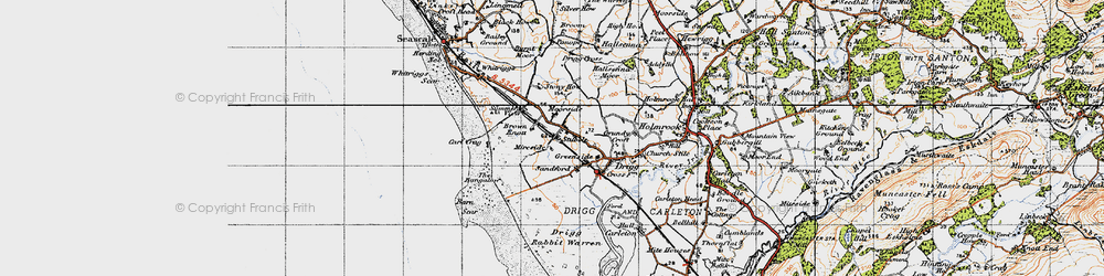 Old map of Barn Scar in 1947
